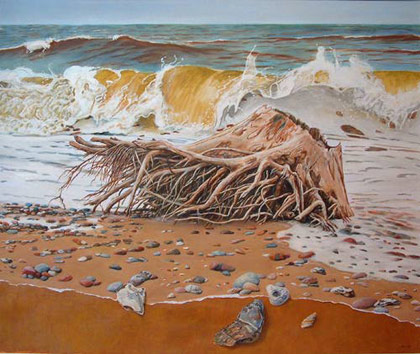 Covehithe Erosion Zone 1 by Suffolk artist Allan Williams